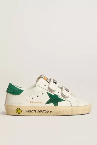 Old School Teen con estrella de ante verde y lengüeta en el talón