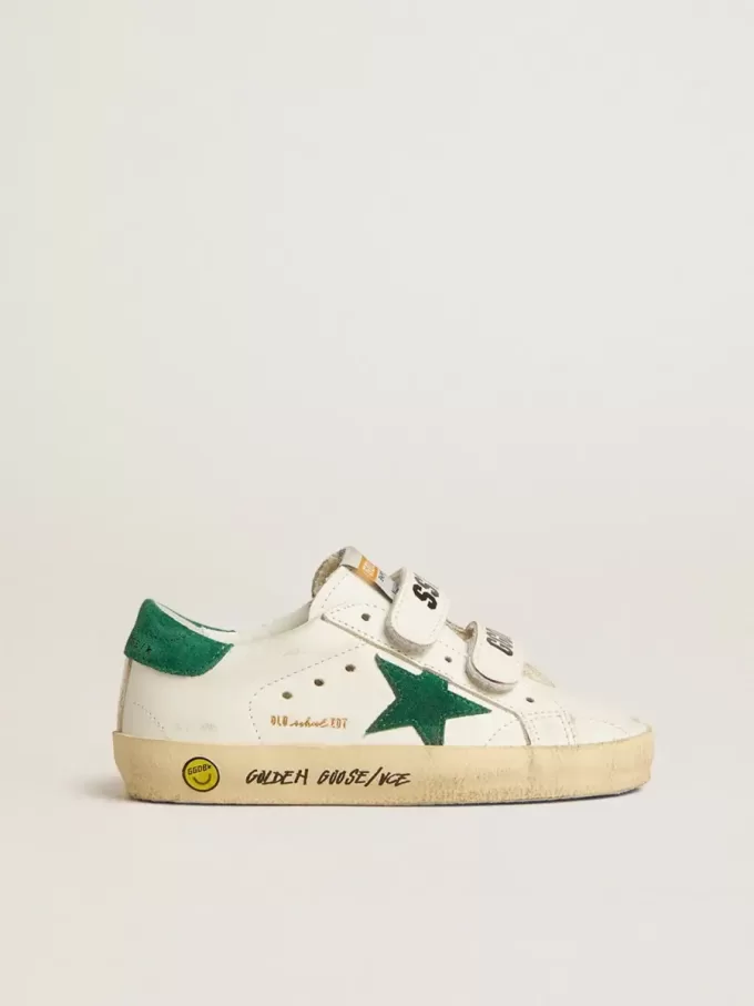 Old School Young con estrella de ante verde y lengüeta en el talón Old School Young con estrella de ante verde y lengüeta en el talón