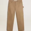 Pantalones beige para hombre con parches Pantalones beige para hombre con parches