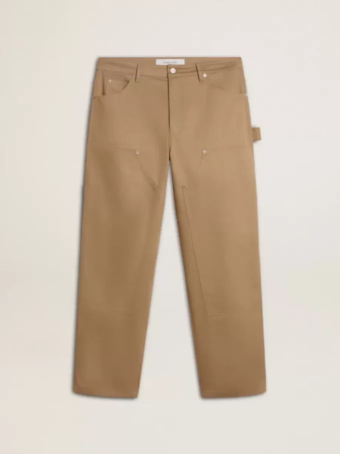 Pantalones beige para hombre con parches Pantalones beige para hombre con parches