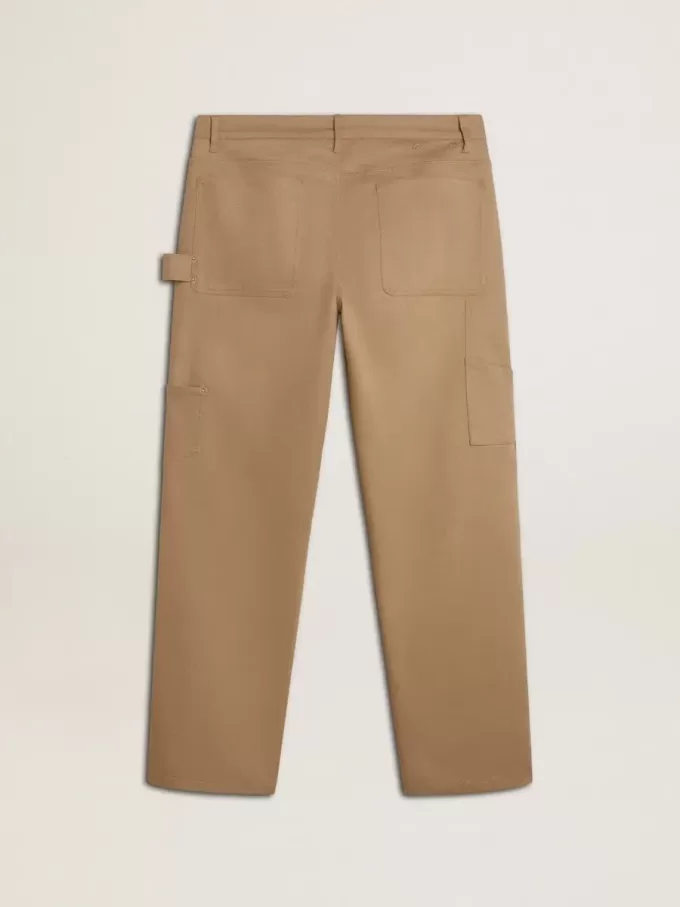 Pantalones beige para hombre con parches Pantalones beige para hombre con parches