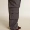 Pantalones cargo de mujer en lana azul celeste Pantalones cargo de mujer en lana azul celeste