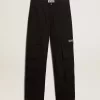 Pantalones cargo de nailon ripstop de color negro Pantalones cargo de nailon ripstop de color negro