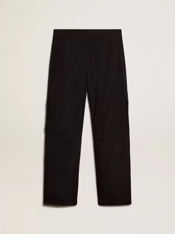 Pantalones cargo de nailon ripstop de color negro Pantalones cargo de nailon ripstop de color negro