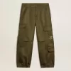 Pantalones cargo para niños en verde militar Pantalones cargo para niños en verde militar