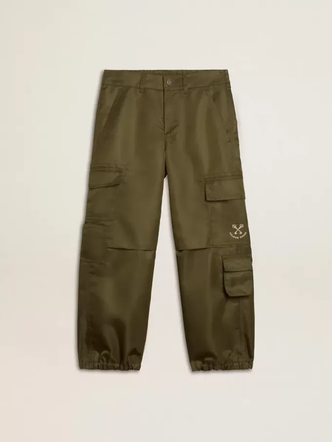 Pantalones cargo para niños en verde militar Pantalones cargo para niños en verde militar