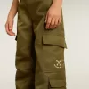 Pantalones cargo para niños en verde militar Pantalones cargo para niños en verde militar