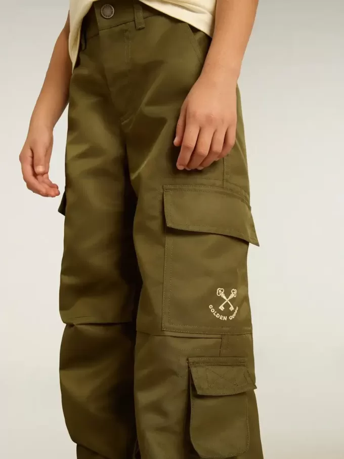Pantalones cargo para niños en verde militar Pantalones cargo para niños en verde militar