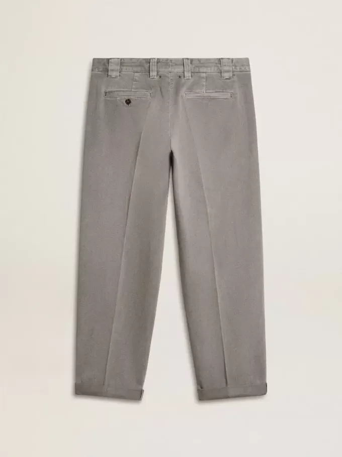 Pantalones chinos de algodón de color gris Pantalones chinos de algodón de color gris