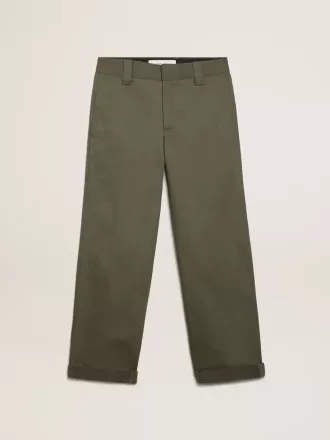 Pantalones chinos Golden Collection en verde militar