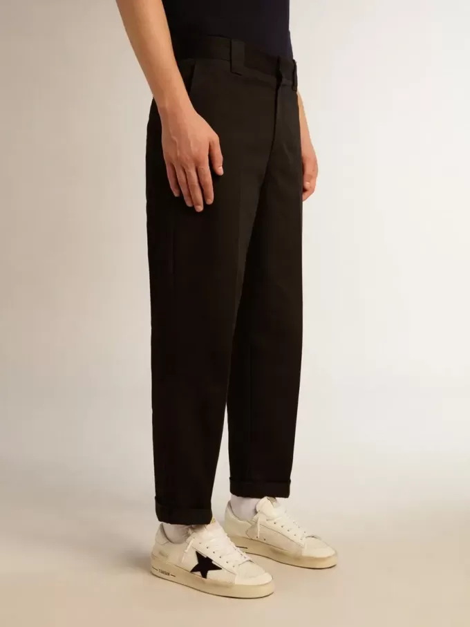 Pantalones chinos negros de algodón para hombre Pantalones chinos negros de algodón para hombre