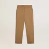 Pantalones chinos para niño en algodón color tabaco Pantalones chinos para niño en algodón color tabaco