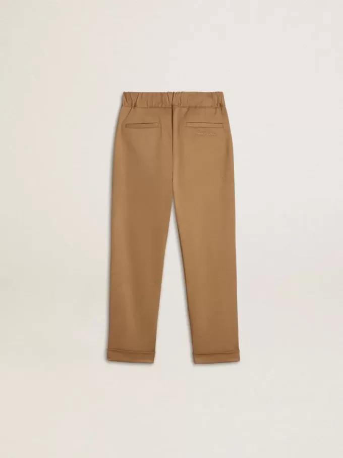 Pantalones chinos para niño en algodón color tabaco Pantalones chinos para niño en algodón color tabaco