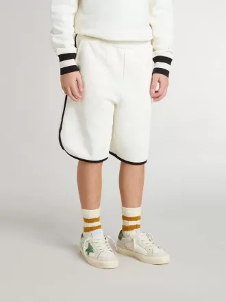 Pantalones cortos blancos para niño con logotipo bordado