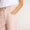 Pantalones cortos de algodón rosa con bordados para niña Pantalones cortos de algodón rosa con bordados para niña