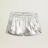 Pantalones cortos de running para mujer en tejido plateado Pantalones cortos de running para mujer en tejido plateado