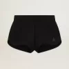 Pantalones cortos negros para mujer con estrella tono sobre tono