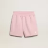 Pantalones cortos para niña en rosa con estrella blanca Pantalones cortos para niña en rosa con estrella blanca