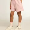 Pantalones cortos para niña en rosa con estrella blanca Pantalones cortos para niña en rosa con estrella blanca