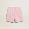 Pantalones cortos para niña en rosa con estrella blanca Pantalones cortos para niña en rosa con estrella blanca