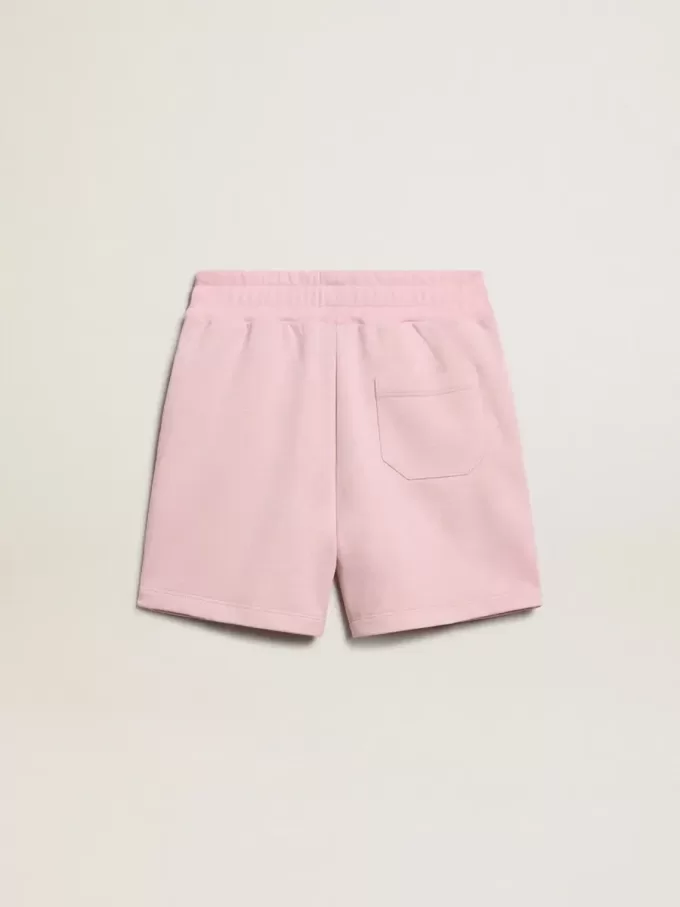 Pantalones cortos para niña en rosa con estrella blanca Pantalones cortos para niña en rosa con estrella blanca
