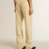 Pantalones crudo con lentejuelas transparentes por toda la prenda Pantalones crudo con lentejuelas transparentes por toda la prenda
