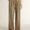 Pantalones de algodón caqui para mujer Pantalones de algodón caqui para mujer