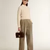 Pantalones de algodón caqui para mujer Pantalones de algodón caqui para mujer