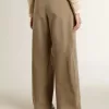 Pantalones de algodón caqui para mujer Pantalones de algodón caqui para mujer