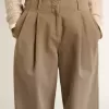 Pantalones de algodón caqui para mujer Pantalones de algodón caqui para mujer