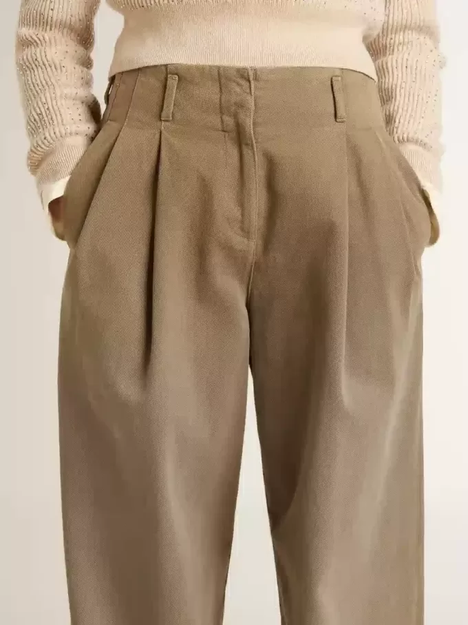 Pantalones de algodón caqui para mujer Pantalones de algodón caqui para mujer