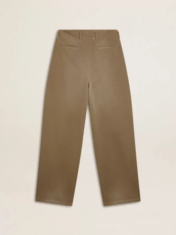 Pantalones de algodón caqui para mujer Pantalones de algodón caqui para mujer