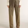Pantalones de algodón caqui para mujer con efecto degradado Swarovski Pantalones de algodón caqui para mujer con efecto degradado Swarovski