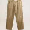 Pantalones de algodón con efecto desgastado para hombre Pantalones de algodón con efecto desgastado para hombre