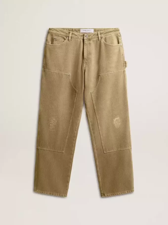 Pantalones de algodón con efecto desgastado para hombre Pantalones de algodón con efecto desgastado para hombre