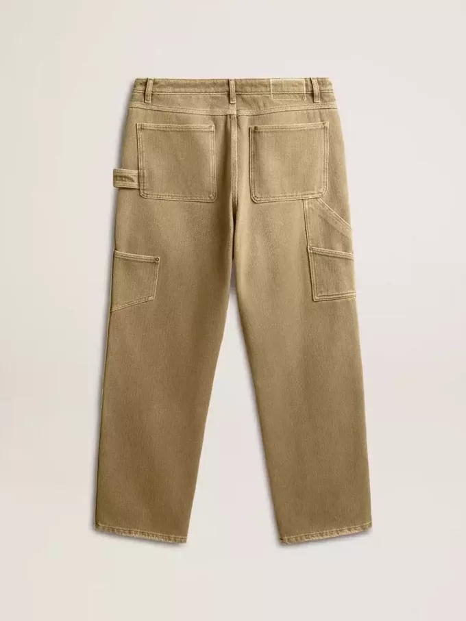 Pantalones de algodón con efecto desgastado para hombre Pantalones de algodón con efecto desgastado para hombre