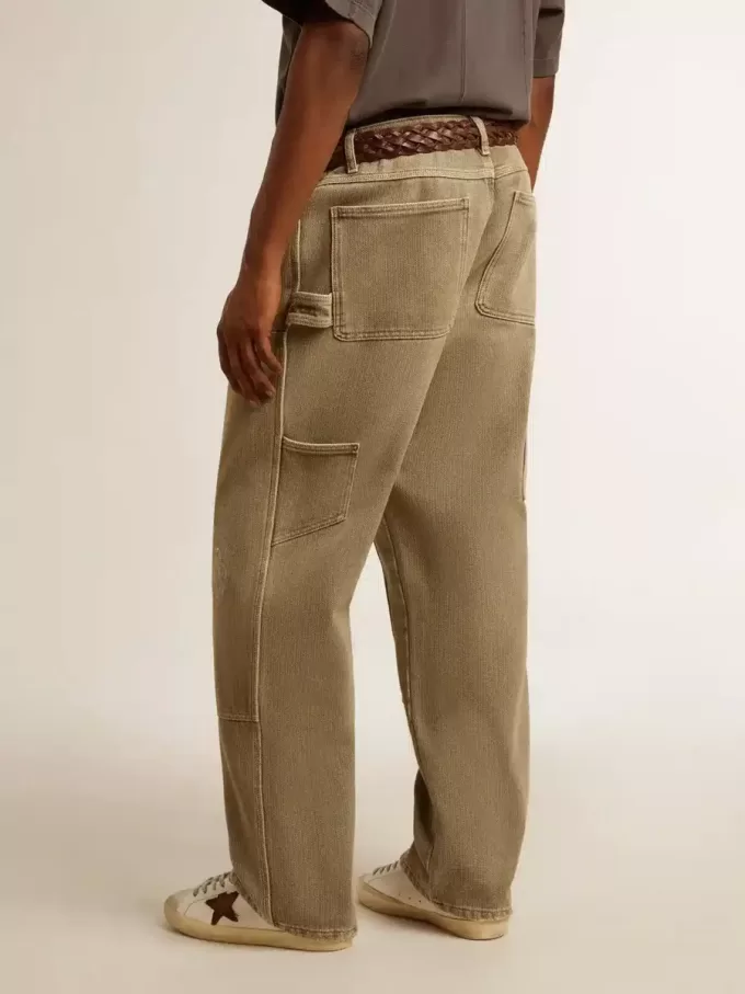 Pantalones de algodón con efecto desgastado para hombre Pantalones de algodón con efecto desgastado para hombre