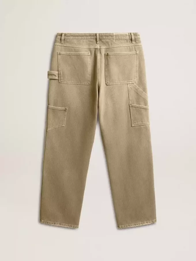 Pantalones de algodón con efecto desgastado para hombre Pantalones de algodón con efecto desgastado para hombre