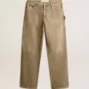 Pantalones de algodón con efecto desgastado para mujer Pantalones de algodón con efecto desgastado para mujer