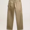 Pantalones de algodón con efecto desgastado para mujer Pantalones de algodón con efecto desgastado para mujer