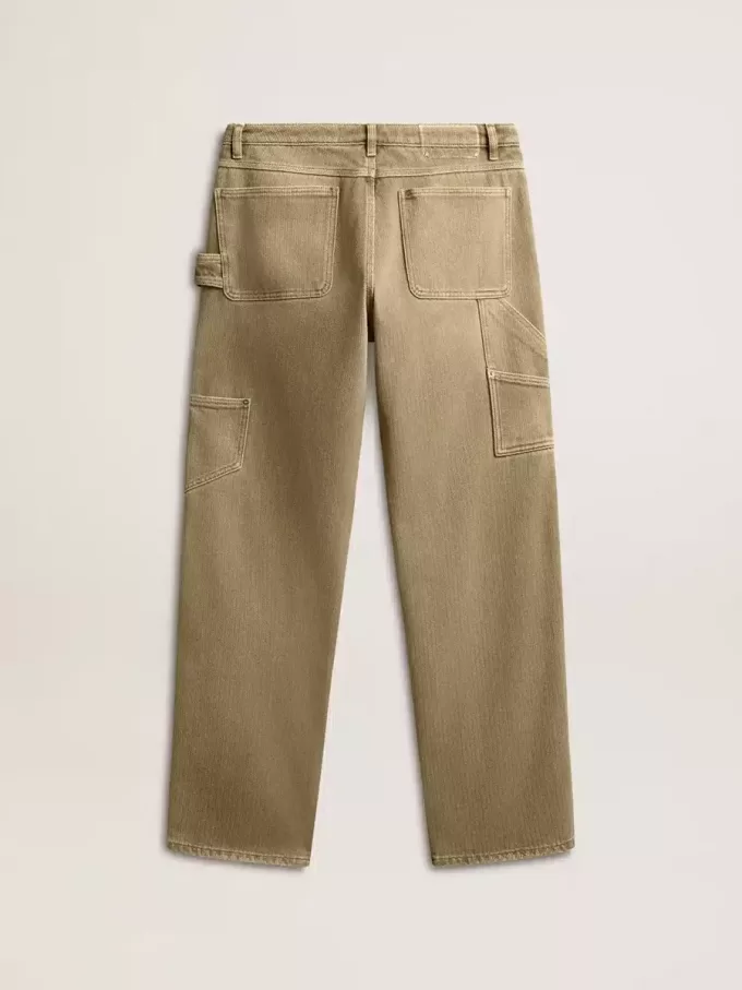 Pantalones de algodón con efecto desgastado para mujer Pantalones de algodón con efecto desgastado para mujer