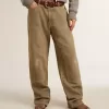 Pantalones de algodón con efecto desgastado para mujer Pantalones de algodón con efecto desgastado para mujer