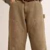 Pantalones de algodón con efecto desgastado para mujer Pantalones de algodón con efecto desgastado para mujer