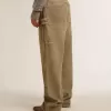 Pantalones de algodón con efecto desgastado para mujer Pantalones de algodón con efecto desgastado para mujer