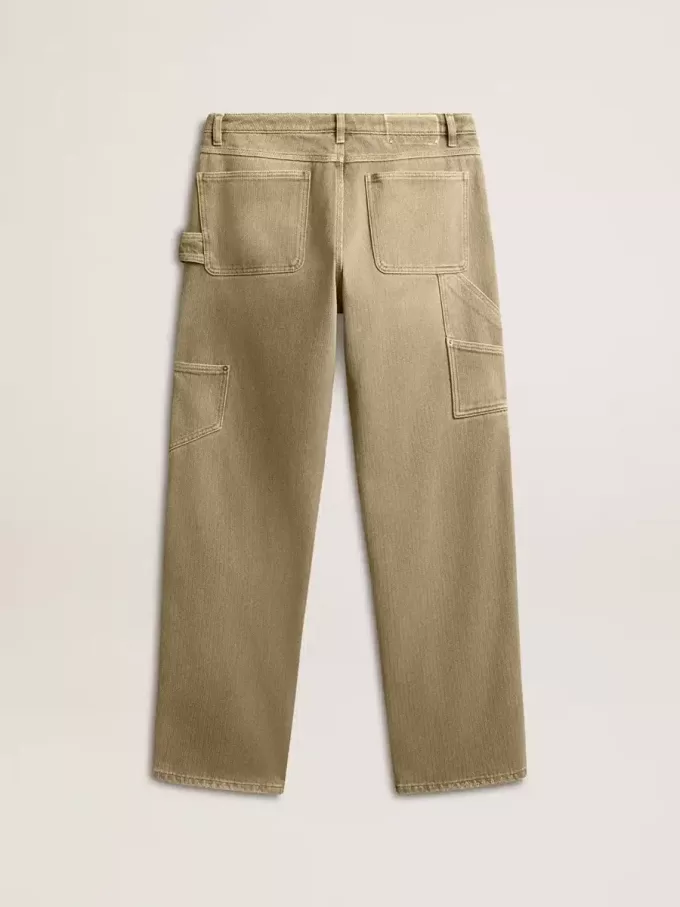 Pantalones de algodón con efecto desgastado para mujer Pantalones de algodón con efecto desgastado para mujer
