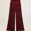 Pantalones de algodón con rayas irregulares Pantalones de algodón con rayas irregulares