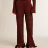 Pantalones de algodón con rayas irregulares Pantalones de algodón con rayas irregulares