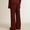 Pantalones de algodón con rayas irregulares Pantalones de algodón con rayas irregulares