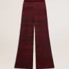 Pantalones de algodón con rayas irregulares Pantalones de algodón con rayas irregulares