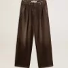 Pantalones de algodón de lavado medio para mujer Pantalones de algodón de lavado medio para mujer